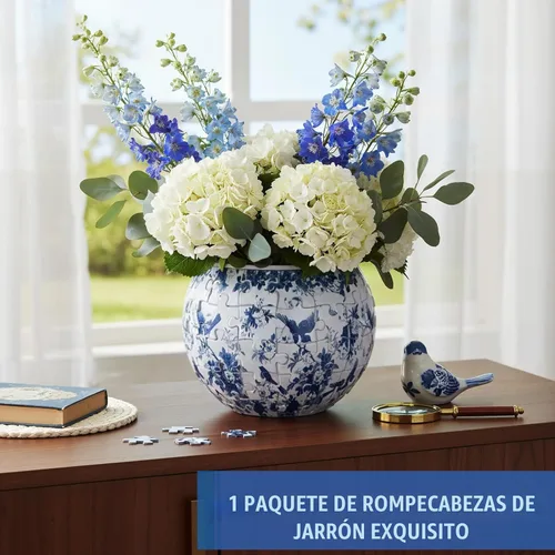 Vista 7 de Silipull Jarrón de Rompecabezas 3D Jarrón de Flores de Rompecabezas 3D Elaborado con 160 Piezas de Plástico Curvas Regalo de Inauguración DIY