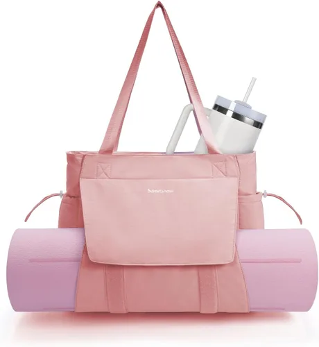 Vista 18 de sportsnew Bolsa para esterilla de yoga, bolsas de gimnasio para mujeres y hombres con bolsillo impermeable y gancho y bucle, almacenamiento
