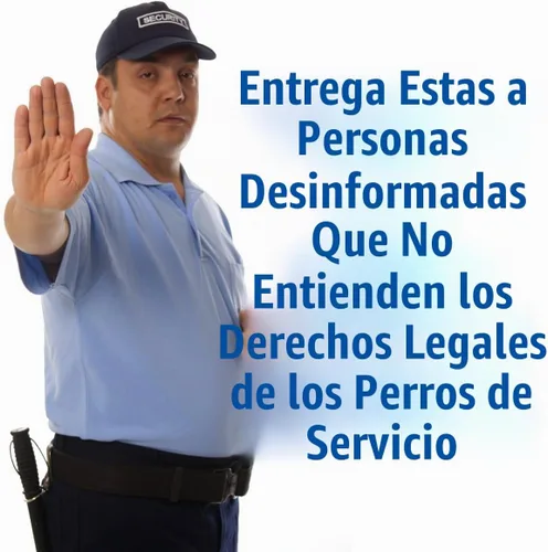 Vista 5 de Tarjetas de perro de servicio, 50 tarjetas para explicar tus derechos legales a llevar un perro de servicio en cualquier espacio.