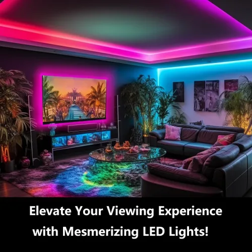 Vista 7 de WS2812b - Tira de luces LED direccionables individualmente de 9.8 pies, 30 píxeles/m, luces LED inteligentes, aplicación Bluetooth, control remoto