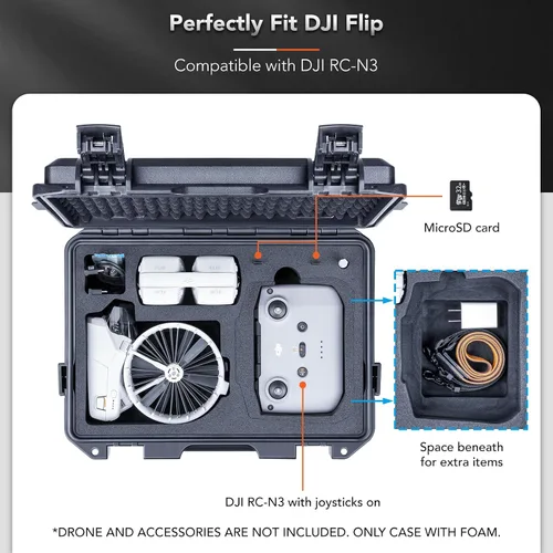Vista 11 de Lykus Titan FP110 - Carcasa rígida impermeable para DJI Flip y DJI RC 2