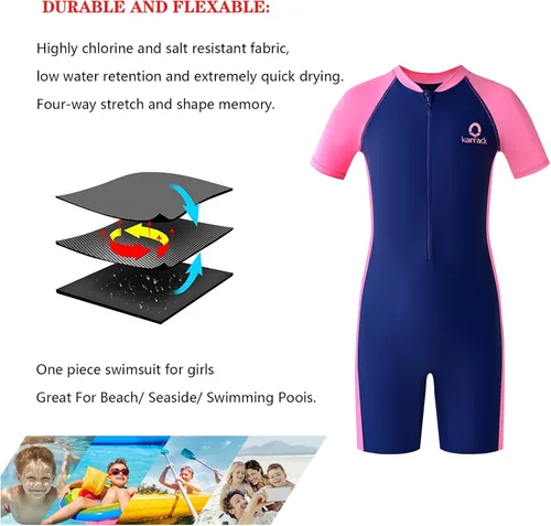 Vista 6 de karrack Traje de baño de una pieza para niñas y niños con protección solar UPF 50+