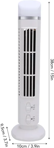 Vista 7 de Bladeless Tower Fan USB Desk, 34dB Quiet (White)