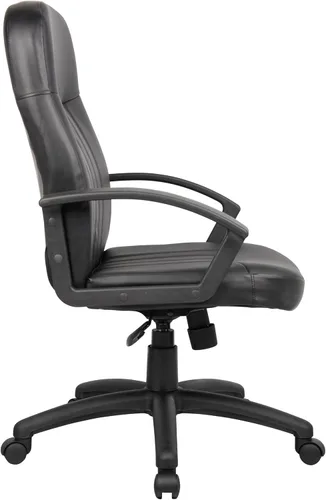 Vista 9 de Boss Office Products B8106 Silla ejecutiva de cuero en negro, respaldo medio