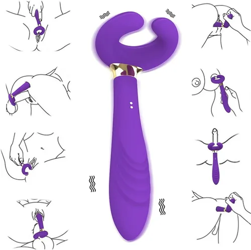 Vista 2 de Vibrador de clítoris para parejas, 3 motores, consolador multivibrador, juguete sexual de pareja, masajeador de pene, cosa sexual para mujeres