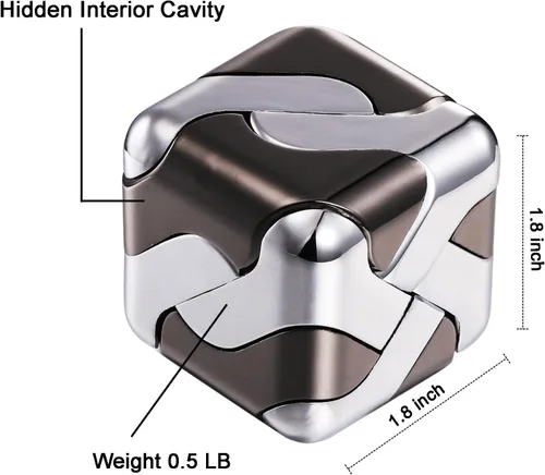 Vista 2 de Rompecabezas de metal 3D Cube Brain Teaser