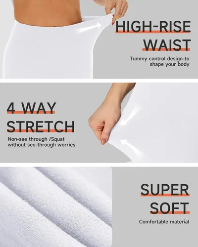 Vista 3 de GAYHAY Pantalones cortos de ciclismo para mujer, diseño suaves de tiro alto y con control de abdomen para yoga, correr, entrenamiento y deportes