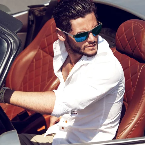 Vista 3 de Carfia Polarized Mens Sunglasses UV Protection Cool Driving Sun Glasses Classic Style Metal Frame