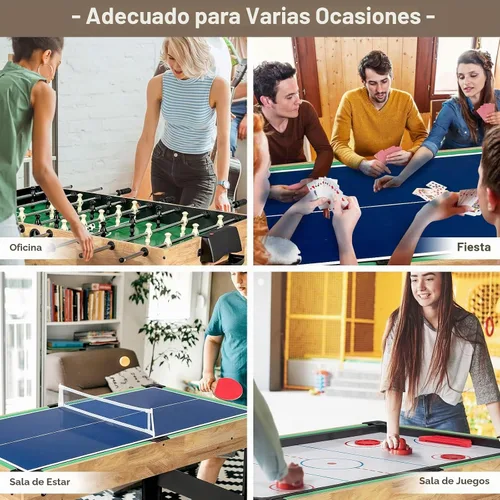 Vista 9 de Giantex 10-in-1 Multi Game Table, Combo Game Table Set w/Hockey, Foosball Pool Ping-Pong Chess Cards Checkers Bowling, Shuffleboard, Backgammon