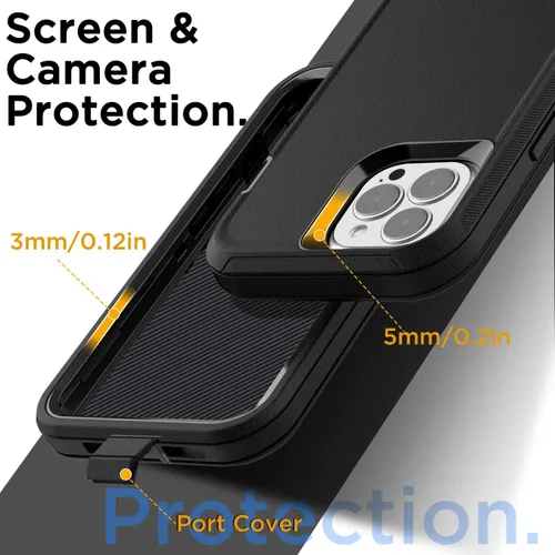 Vista 6 de AICase Funda para iPhone 13 Pro Max/12 Pro Max con protector de vidrio, protección contra caídas de alta resistencia, cuerpo completo, a prueba