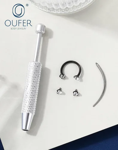 Vista 8 de OUFER Anillos de labio de herradura 16G para mujeres y hombres, acero quirúrgico 316L, 8/0.394 in, joyería de piercing de labio, rosca interna