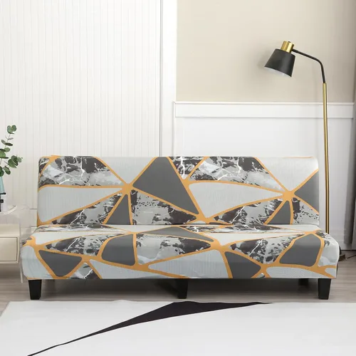 Vista 22 de ele ELEOPTION Funda de Sofá Cama sin Brazos Triangular Gris Funda Deslizable Elástica Fundas de Sofá Plegable Fundas de Sofá Fundas de Futón