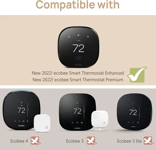 Vista 2 de CaseBot Placa de pared para termostato inteligente Ecobee 2022 Premium y termostato inteligente Ecobee 2022 Enhanced, kit de montaje de soporte