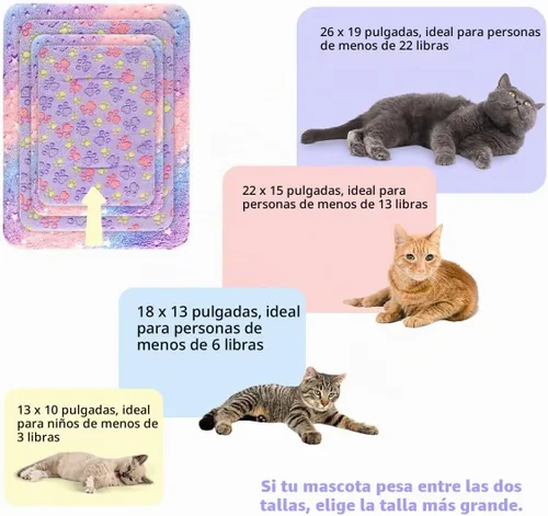 Vista 3 de 2 Pack Cat Blanket for Indoor Cat, Warm Calming Kitten Beds