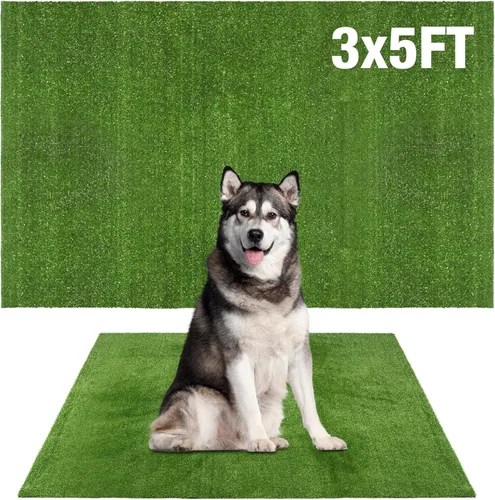 Vista 18 de GLOBREEN Almohadilla de césped para perro, tamaño grande - 2 pies x 6 pies, césped de entrenamiento sanitario para perros, césped artificial