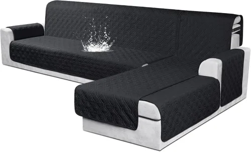 Vista 18 de VANSOFY Fundas para Sofá Seccional 100% Impermeables Funda Deslizable para Sofá en Forma de L 3 Piezas Reversible Funda para Chaise Lounge para Sofá