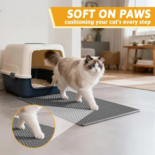 Vista 4 de Pieviev - Alfombrilla grande para arena de gato Gris