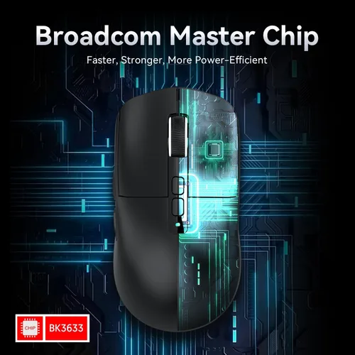 Vista 7 de ATTACK SHARK X6 - Mouse inalámbrico ligero para juegos con base de carga de retroiluminación RGB, cable trimodo/2.4GHz/BT5.2, 26K DPI, sensor óptico