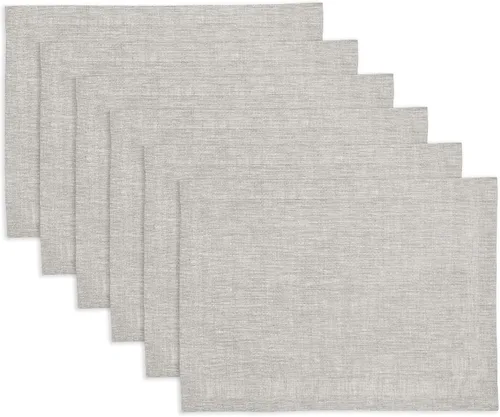 Vista 63 de Solino Home Athena - Juego de 4 manteles individuales cuadrados de lino natural claro de 14 x 14 pulgadas, manteles individuales 100 % lino puro