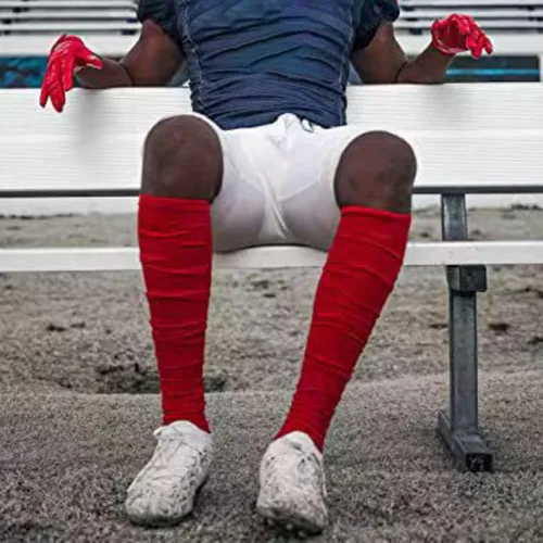 Vista 2 de Valcatch Calcetines de fútbol extra largos acolchados Scrunch calcetines de fútbol hasta la rodilla antideslizantes calcetines atléticos accesorios
