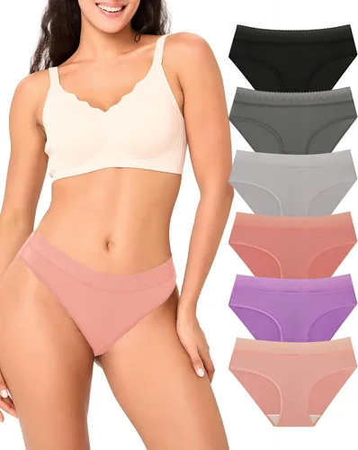 Vista 14 de BAMBOO COOL Ropa interior de bikini para mujer, bragas hipster, suaves, elásticas, transpirables, paquete de 5