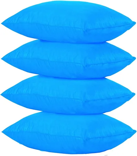 Vista 4 de Paquete de 4 protectores de almohada impermeables estándar de 20 x 26 pulgadas, cremallera suave, juego de fundas silenciosas Azul