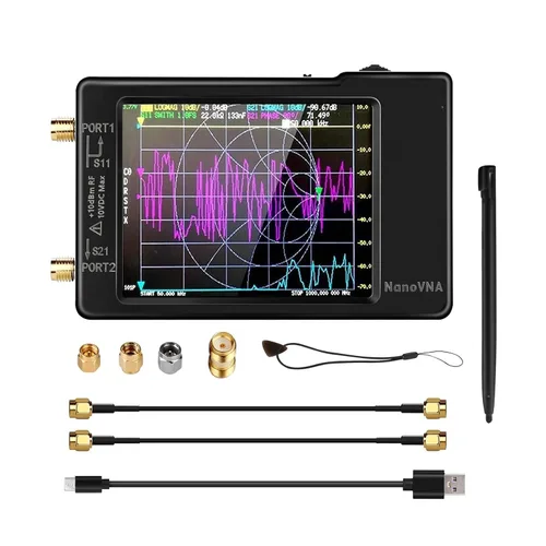 Vista 7 de Vector Network Analyzer, VNA-H Vector Network Antenna Analyzer SWR Meter 10KHz-1.5GHz MF HF VHF UHF with SD Card Slot Spectrum Analyzer Measuring S