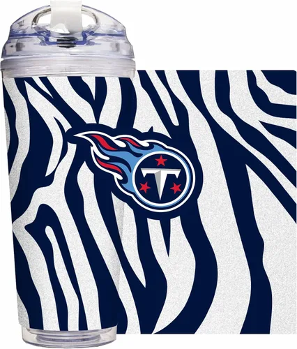 Vista 18 de Rico Industries NFL Football Glitter 24 onzas Vaso de purpurina acrílico con tapa con bisagra, Vaso de doble pared oficialmente licenciado con pajita