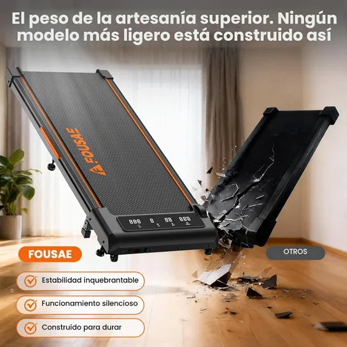 Vista 8 de Walking Pad, FOUSAE 6.2MPH Under Desk Walking Pad with 10% Incline, Treadmills for Home with Double Frame, 2.75HP Brushless Drive Treadmill, 12 HIIT