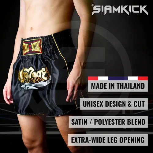 Vista 2 de Pantalones cortos clásicos de Muay Thai para hombres y mujeres, boxeo, kickboxing, alto grado, artes marciales mixtas, ropa de entrenamiento