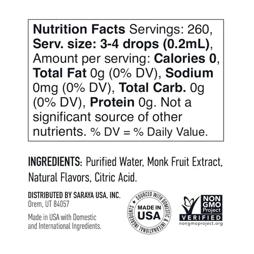 Vista 2 de Lakanto Monk Fruit Extract Drops, caramelo, edulcorante sin azúcar, 1.76