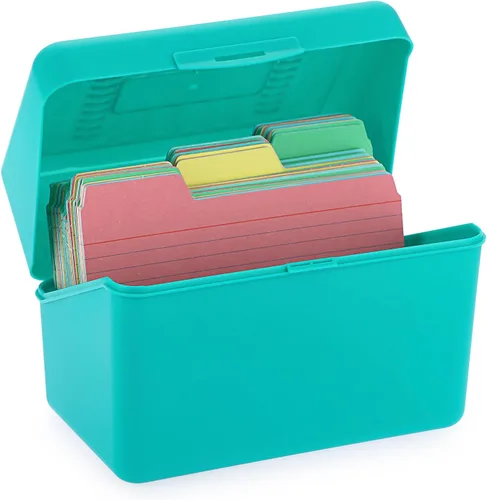 Vista 10 de BTSKY 1 Pack 4 x 6 inch Index Card Box-Index Card Holder Notecard Box Recipe Card Box Plastic Storage Organizer for Filling Index Cards,Note cards