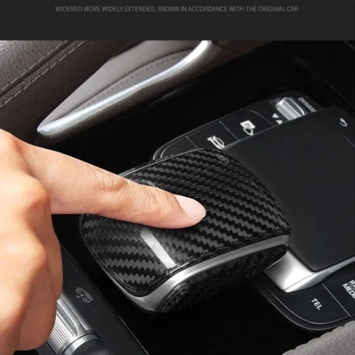 Vista 4 de Marco de panel de cambio de marchas de fibra de carbono real para consola central de automóvil, cubierta protectora para Mercedes Benz GLE W167 GLE
