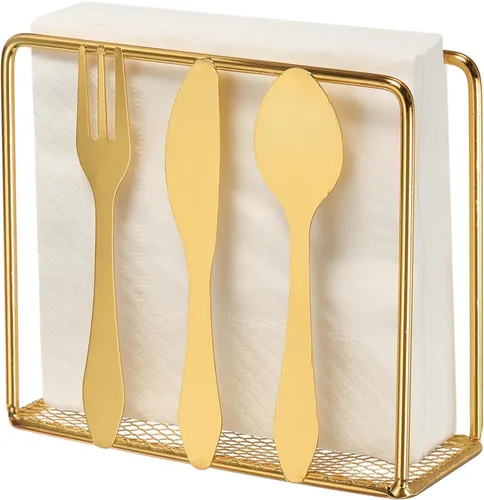 Vista 8 de uxcell Servilletero de metal cuadrado de 4.5 x 1.8 x 4 pulgadas, elegante decoración de mesa de hierro rústico para el hogar, cocina, hoteles