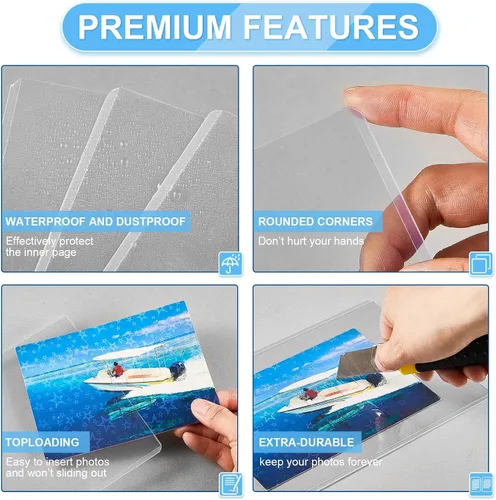 Vista 3 de 10 fundas rígidas para tarjetas de 5 x 7 pulgadas, protectores rígidos para tarjetas, protectores de hojas de páginas, de plástico duro, carga