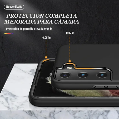 Vista 2 de para Samsung Galaxy S22 Plus - Paquete de 2 fundas de TPU autorreparables con soporte invisible (negro)