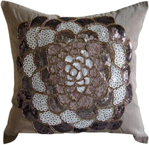 Vista 22 de The HomeCentric Fundas de almohada, fundas de cojín decorativas marrones para sofá de 16 x 16 pulgadas (15.7 x 15.7 in), cojines jacquard, 7. Marrón