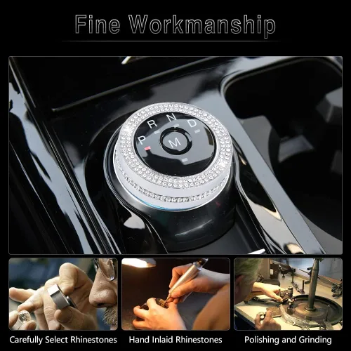 Vista 6 de PIFOOG Bling Explorer Accesorios para Ford 2023 2022 2021 2020 Cubierta de Perilla de Cambio de Marchas Calcomanía Cristal Perillas de Interruptor