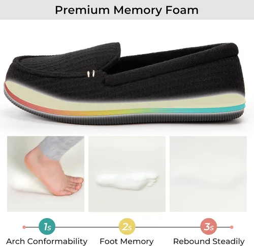Vista 5 de EverFoams Mocasines de microgamuza transpirables para interiores y exteriores para mujer