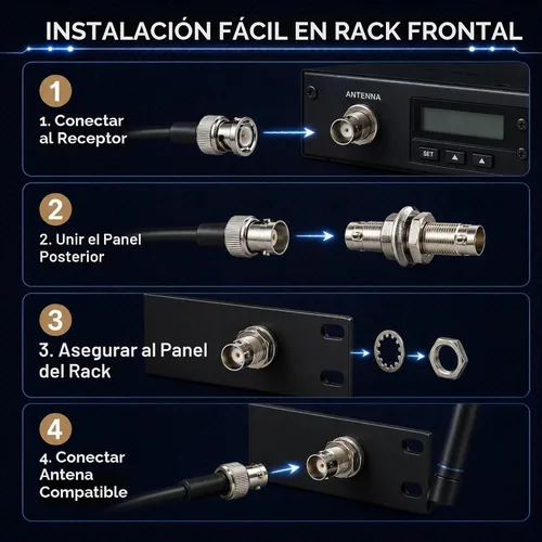 Vista 5 de RS Premium BNC - Kit de cable de extensión de antena coaxial para micrófonos inalámbricos, cables de núcleo de cobre blindados contra el ruido