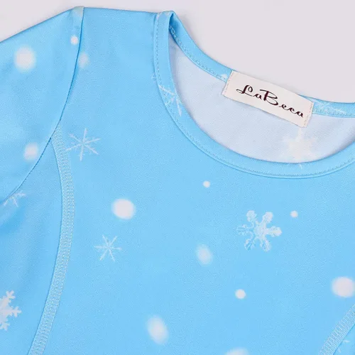 Vista 4 de LaBeca - Vestido sin mangas o de manga larga para niñas, vestidos casuales con diseño de unicornio o sirena para niñas pequeñas o grandes