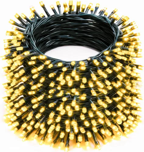 Vista 9 de Luces de Cadena de Navidad, 100 pies 300 Luces LED de Cadena Cable Verde con Temporizador 8 Modos, Decoración Impermeable Conectable para Interiores