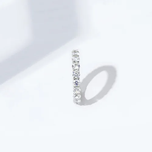 Vista 20 de Amazon Essentials Anillo de plata de ley chapada en platino o oro con circonita cúbica redonda de elementos infinitos