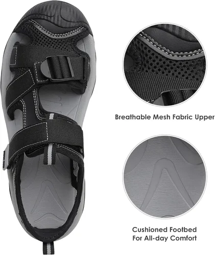 Vista 3 de DREAM PAIRS Sandalias deportivas de senderismo al aire libre para hombre, puntera cerrada, atlética, aventura, playa, pescador, sandalias de agua