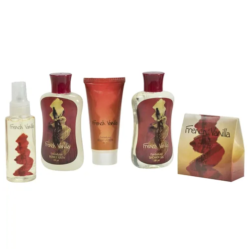 Vista 2 de Cesta de regalo de baño y cuerpo para mujeres y hombres, colección de baño y cuerpo de vainilla francesa, incluye gel de ducha, baño de burbujas
