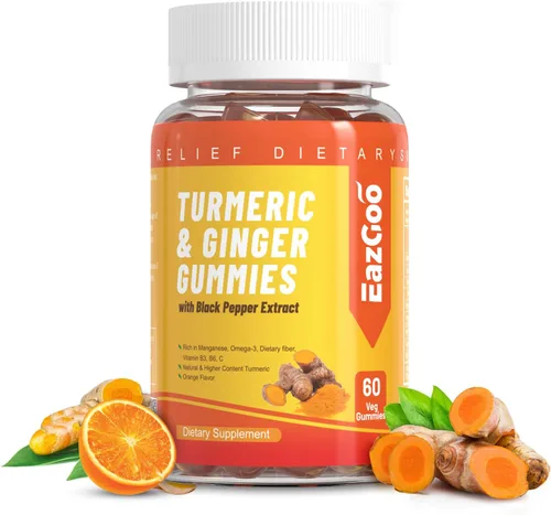 Vista 10 de Gomitas de curcumina de cúrcuma de 500 mg para adultos, sabor