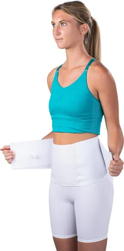 Vista 3 de Saunders S'port All Back Support with White Compression Shorts: Mujer, S (Cintura: 25" - 28")