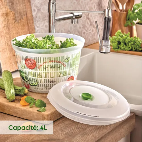 Vista 5 de Snips Ulaop Ensalada Spinner 4 L, Lavadora y Secadora de Lechugas, Hecho en Italia