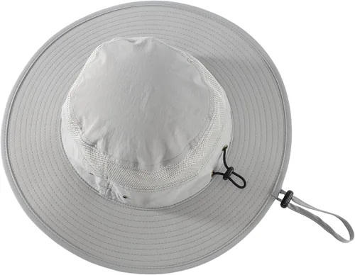 Vista 3 de Home Prefer - Sombrero para hombre con protección solar UPF 50+ de ala ancha y sombrero para pesca resistente al viento