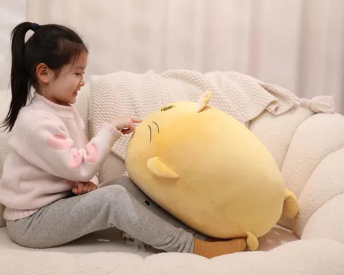 Vista 4 de YESGIRL Almohada de felpa de gato súper suave de 20 pulgadas, adorable juguete de peluche, peluche de gato kawaii gordito para niños y niñas, bonita